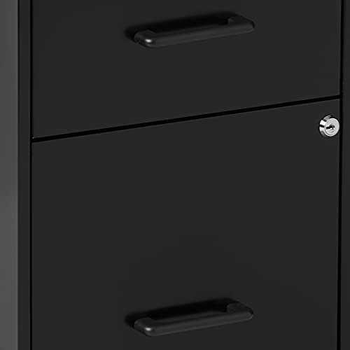 Lorell 14341 18 Deep 2-Drawer File Cabinet, Black