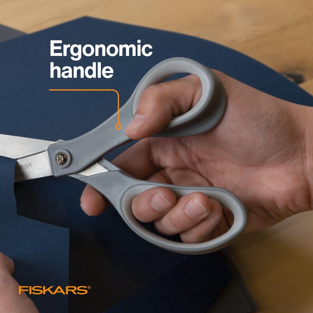 FISKARS All Purpose Scissors - High Performance and Designed for Comfort and Cutting - Sharp to Cut but Soft to Hold. Perfect for Art, Crafts and the Office